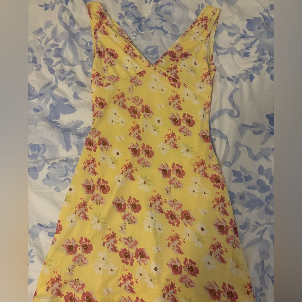 Yellow Floral Mini Dress